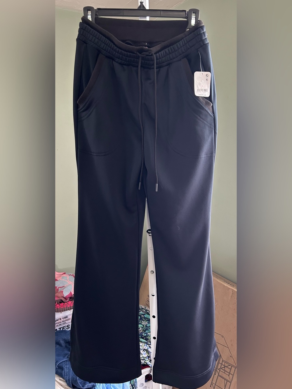 Free People Black Flared Sweatpants